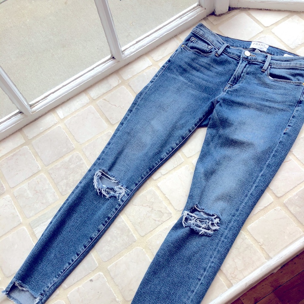 Frame raw edge jeans